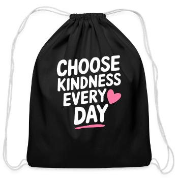 Harness Positivity And Mental Well-Being Through - Cotton Drawstring Bag - black - Front