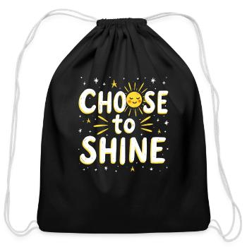 Harness Positivity And Mental Well-Being Through - Cotton Drawstring Bag - black - Front