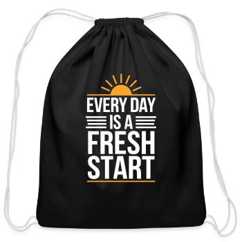 Harness Positivity And Mental Well-Being Through - Cotton Drawstring Bag - black - Front