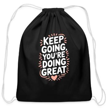 Harness Positivity And Mental Well-Being Through - Cotton Drawstring Bag - black - Front