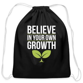 Harness Positivity And Mental Well-Being Through - Cotton Drawstring Bag - black - Front