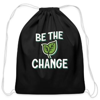 Harness Positivity And Mental Well-Being Through - Cotton Drawstring Bag - black - Front