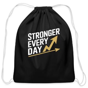 Harness Positivity And Mental Well-Being Through - Cotton Drawstring Bag - black - Front