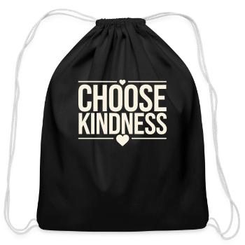 Harness Positivity And Mental Well-Being Through - Cotton Drawstring Bag - black - Front