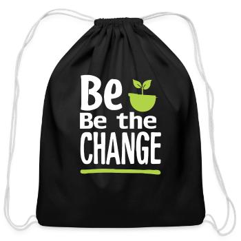Harness Positivity And Mental Well-Being Through - Cotton Drawstring Bag - black - Front