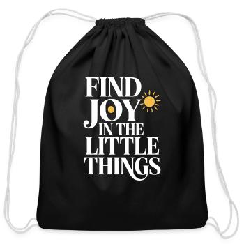 Harness Positivity And Mental Well-Being Through - Cotton Drawstring Bag - black - Front