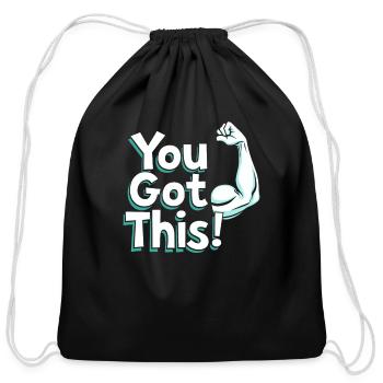 Harness Positivity And Mental Well-Being Through - Cotton Drawstring Bag - black - Front