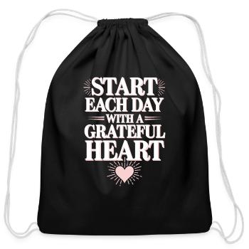 Harness Positivity And Mental Well-Being Through - Cotton Drawstring Bag - black - Front