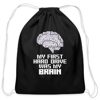 Retro Computing Fans Vintage Computers Old-School - Cotton Drawstring Bag - black - Front