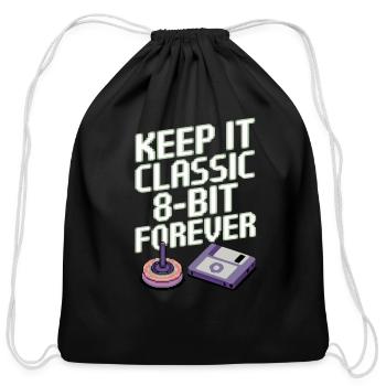 Retro Computing Fans Vintage Computers Old-School - Cotton Drawstring Bag - black - Front