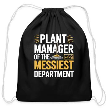 Industrial Cleaner Blue Collar Crew Mop Boss - Cotton Drawstring Bag - black - Front