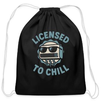 HVAC Tech AC Repair Thermostat Humor Blue Collar - Cotton Drawstring Bag - black - Front