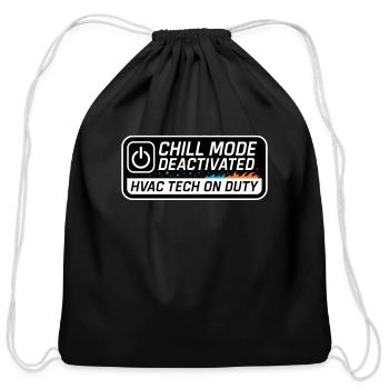 HVAC Tech AC Repair Thermostat Humor Blue Collar - Cotton Drawstring Bag - black - Front