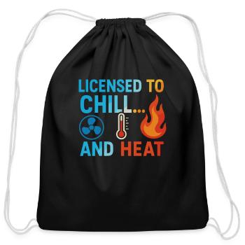 HVAC Tech AC Repair Thermostat Humor Blue Collar - Cotton Drawstring Bag - black - Front