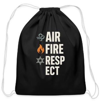 HVAC Tech AC Repair Thermostat Humor Blue Collar - Cotton Drawstring Bag - black - Front