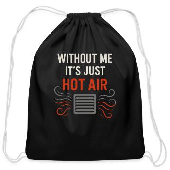 HVAC Tech AC Repair Thermostat Humor Blue Collar - Cotton Drawstring Bag - black - Front