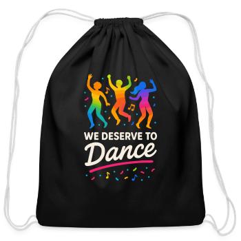 Queer Pride Queer Joy LGBTQ+ Affirmation Trans - Cotton Drawstring Bag - black - Front