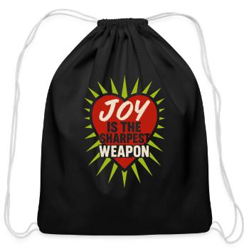Queer Pride Queer Joy LGBTQ+ Affirmation Trans - Cotton Drawstring Bag - black - Front