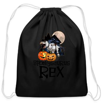 Spookysaurus Rex - Cotton Drawstring Bag - black - Front