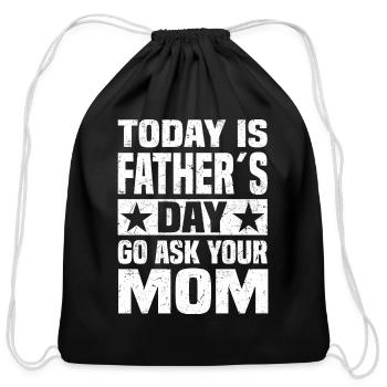 papa - Cotton Drawstring Bag - black - Front