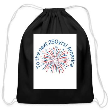 America 250 Years Fireworks - Cotton Drawstring Bag - black - Front
