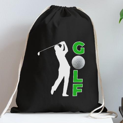 Golf: Classic Golf Motion - Cotton Drawstring Bag