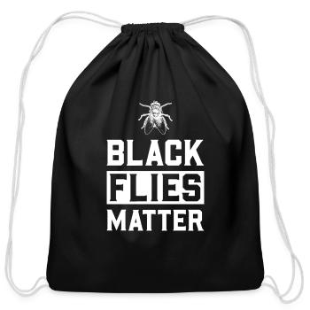 Black Flies Matter! - V1 - Gift - Cotton Drawstring Bag - black - Front