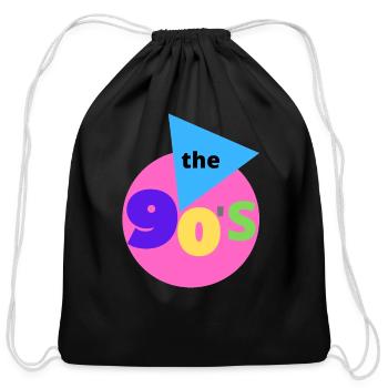 the 90's - Cotton Drawstring Bag - black - Front