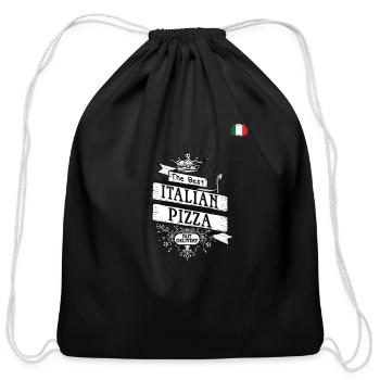 Italy Flag Souvenirs for Italians Men & Women - Cotton Drawstring Bag - black - Front