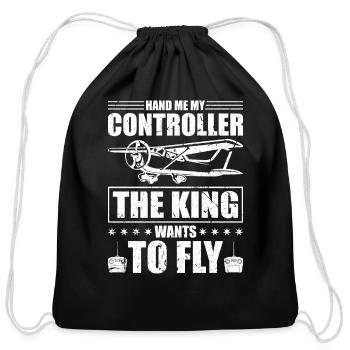 Flying Rc Model Pilot Men Rc Plane - Cotton Drawstring Bag - black - Front