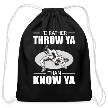 Wrestling Trick Wrestle Event Wrestling Wrestler - Cotton Drawstring Bag - black - Front