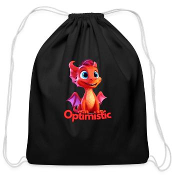 Optimistic Dragon - Cotton Drawstring Bag - black - Front