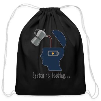 System is loading - Cotton Drawstring Bag - black - Front