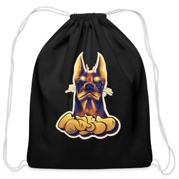 graffiti dog - Cotton Drawstring Bag - black - Front