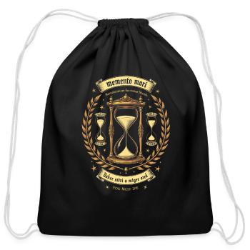 Memento Mori Latin Wisdom Unique Gift - Cotton Drawstring Bag - black - Front