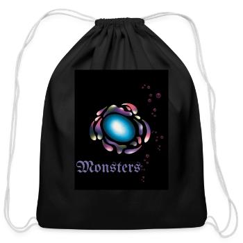 Galactic Beasts – Space Meets Depth - Cotton Drawstring Bag - black - Front