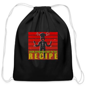 Chef Cooking Cook Recipe Meal Delicious Restaurant - Cotton Drawstring Bag - black - Front