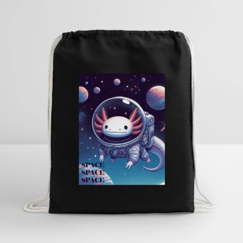Axolotl Astronaut - Cute Axolotl Space Explorer - Cotton Drawstring Bag