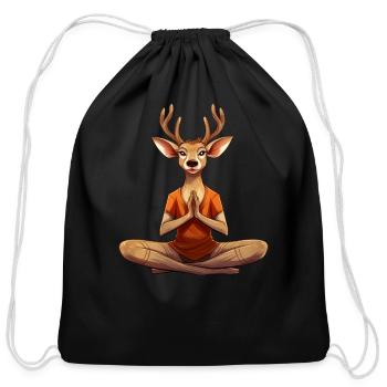 Yogi Hirsch - Cotton Drawstring Bag - black - Front