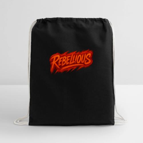 Rebellious Graffiti Neon Orange Streetwear T-Shirt - Cotton Drawstring Bag