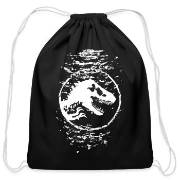 Jurassic World Logo With T-Rex Underwater In White - Cotton Drawstring Bag - black - Front