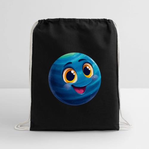 Smiling Blue Planet - Cotton Drawstring Bag