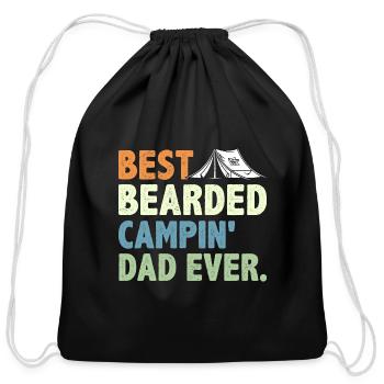 Best Bearded Campin' Dad Ever Outdoor Camping - Cotton Drawstring Bag - black - Front