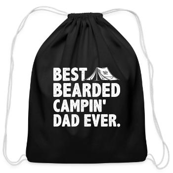 Best Bearded Campin' Dad Ever Outdoor Camping - Cotton Drawstring Bag - black - Front