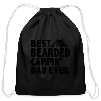 Best Bearded Campin' Dad Ever Outdoor Camping - Cotton Drawstring Bag - black - Front