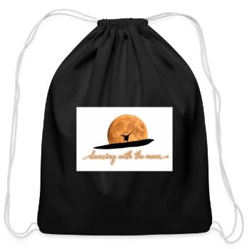 Dancing moon  - Cotton Drawstring Bag - black - Front