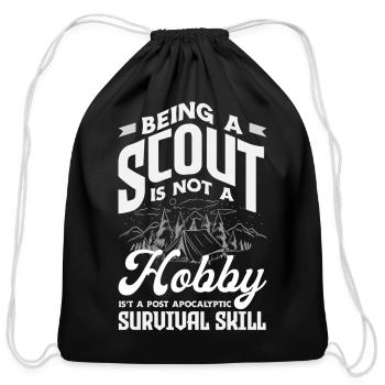 Being A Scout Hobby Survival Skill Scouting - Cotton Drawstring Bag - black - Front