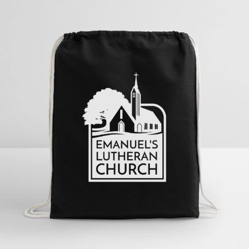 Single Vertical white2 - Cotton Drawstring Bag