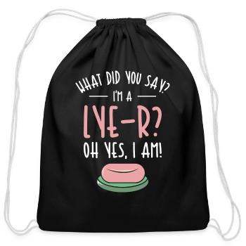 Soap Dealer Homemade Soap Soaper Soap Hob - Cotton Drawstring Bag - black - Front