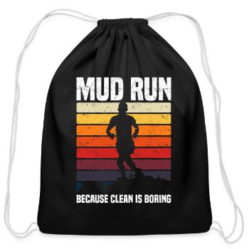 Mud Run - Cotton Drawstring Bag - black - Front
